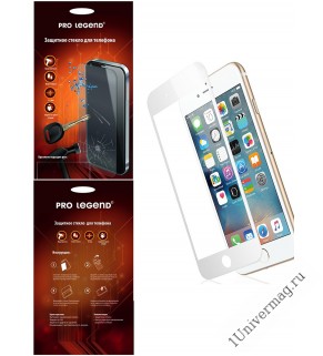 Защитное стекло Pro Legend 3D  для iPhone 6/6S, белое