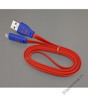 USB кабель Pro Legend светящийся  для Iphone 5, 6s, 8pin, 1м,  красный