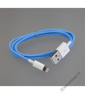 USB-Кабель Iphone 5, 6s, 8 pin, 1м,  голубой