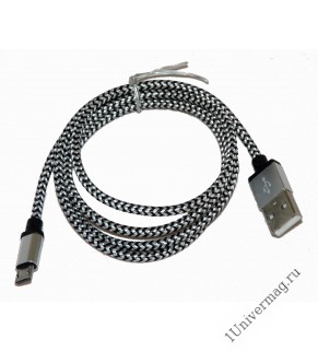 USB кабель Pro Legend micro USB, текстиль, черно-белый, 1м
