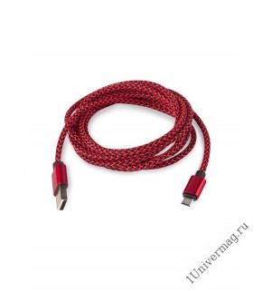 USB кабель Pro Legend micro USB, текстиль, красный, 1м