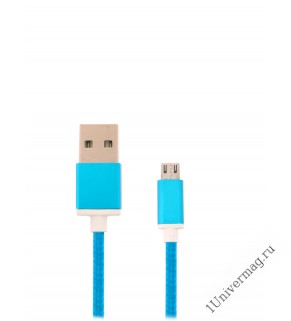 USB кабель Pro Legend micro USB, текстиль, голубой, 1м