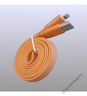 USB кабель Pro Legend плоский Iphone 5, 6s, 8 pin, 1м,  оранжевый