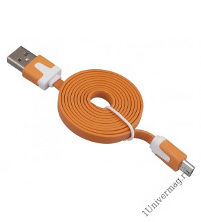 USB кабель Pro Legend плоский micro USB, 1м,  оранжевый