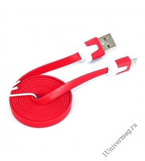 USB кабель Pro Legend плоский micro USB, 1м,  красный
