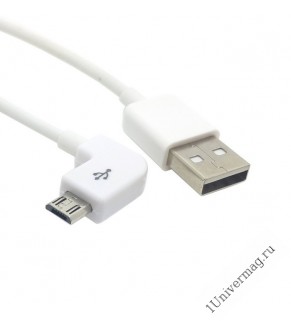 USB кабель Pro Legend USB 2.0 A вилка <-->Micro USB, угловой, белый, 1м
