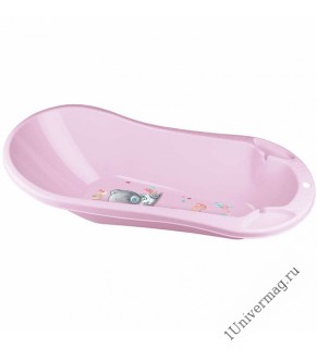 Ванна детская с клапаном для слива воды и аппликацией "Me to you" (розовый)