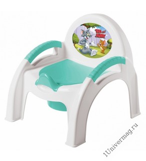 Горшок-стульчик с аппликацией "Том и Джерри" (зеленый)