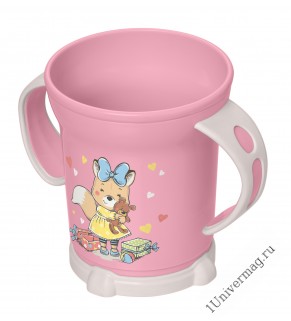Чашка детская с декором, 270мл (розовый)