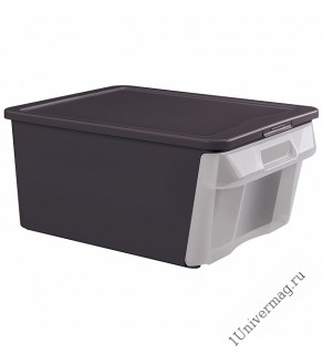 Ящик универсальный с откидной стенкой "Combo box", 390х290х180 мм, 16,7л (черный)