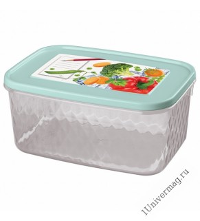 Контейнер для замораживания и хранения продуктов с декором "Кристалл" 1,3 л (светло-голубой)