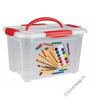 Коробка универсальная с ручкой и декором "Детское творчество" 5,5л (бесцветный)