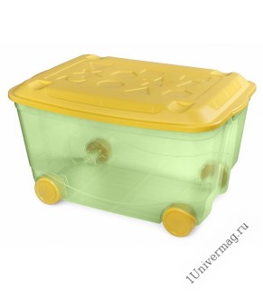 Ящик для игрушек на колесах 580х390х335 мм (зеленый)