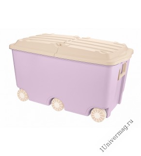 Ящик для игрушек на колесах, 66,5л, 685х395х385 мм (розовый)