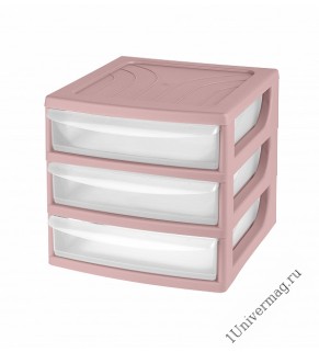 Органайзер, формат а6, 3 ящика, 175х186х214 мм  (розовый)