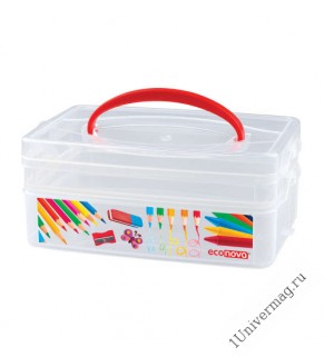 Коробка универсальная с ручкой и декором "Art box" 2 секции, 245х160х105 мм (бесцветный)