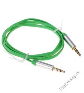 Кабель соединительный Pro Legend, 3.5 Jack (M)  - 3.5 Jack (M) плоский кабель, зеленый, 1м.