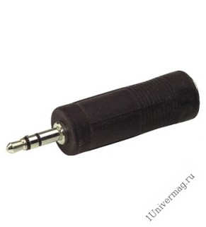 Переходник Jack 3.5 mm вилка - Jack 6.3 mm розетка, аудио-стерео