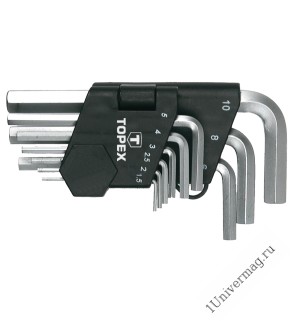 Ключи шестигранные 1.5-10 мм, набор 9 шт.