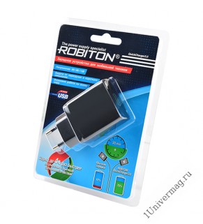ROBITON QuickCharger3.0 + MicroUSB, Сетевой адаптер 1м