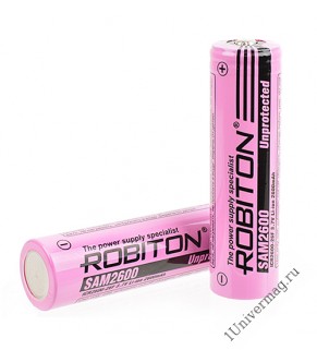 Аккумулятор Robiton ["18650", 2600 mAh, 5.2A, Samsung Li-ion, 1 шт.]