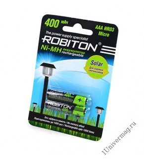 Аккумулятор ROBITON 400MHAAA-2 SOLAR BL2
