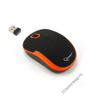 Мышь беспров. Gembird MUSW-200BKO, soft touch, черн/оранж, 2кн.+колесо-кнопка, 2.4ГГц