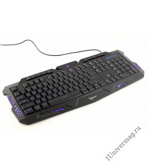 Клавиатура игровая Gembird KB-G11L, USB, черный, 104кл+9 мультимедиа клавиш, подсветка 3 цвета, кабе
