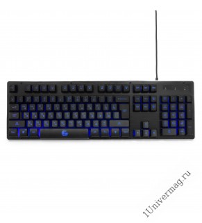 Клавиатура игровая Gembird KB-G400L, USB, черный, металлический корпус, 104 клавиши, подсветка 3 цве