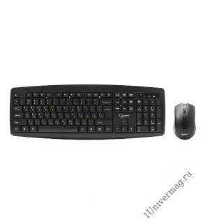 Комплект кл-ра+мышь беспров. Gembird KBS-8000, 2.4ГГц, черный, 104 клавиши+3 кнопки+колесо кнопка, 1