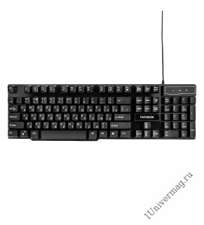 Клавиатура игровая Гарнизон GK-200G, USB, черный, антифантомные и механизированные клавиши, 12 допол