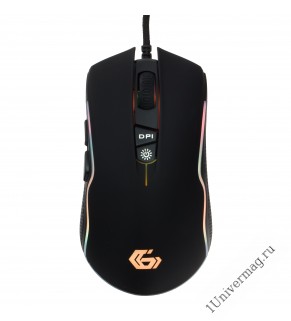 Мышь игровая Gembird MG-700, USB, черный, сенсор Avago, 2500 DPI, 6 кнопок+колесо-кнопка, подсветка