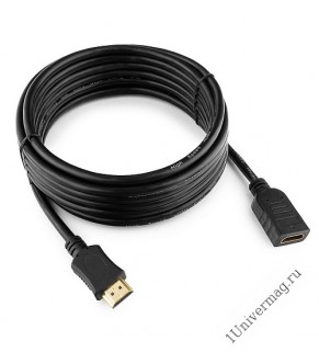 Удлинитель кабеля HDMI Cablexpert CC-HDMI4X-10, 3.0м, v2.0, 19M/19F, черный, позол.разъемы, экран, п