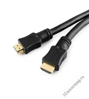 Кабель HDMI Gembird/Cablexpert CC-HDMI4-15M, 15м, v1.4, 19M/19M, черный, позол.разъемы, экран, пакет