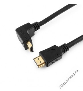 Кабель HDMI Gembird/Cablexpert CC-HDMI490-15, 4.5м, v1.4, 19M/19M, углов. разъем, черный, позол.разъ