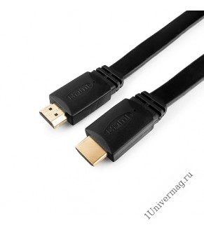 Кабель HDMI Gembird/Cablexpert CC-HDMI4F-10, 3м, v1.4, 19M/19M, плоский кабель, черный, позол.разъем