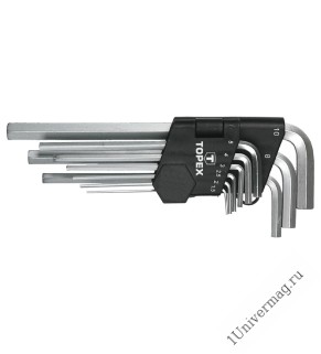 Ключи шестигранные 1.5-10 мм, удлиненные, набор 9 шт.