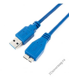 Кабель USB 3.0 Pro Cablexpert CCP-mUSB3-AMBM-6, AM/microBM 9P, 1.8м, экран, синий, пакет