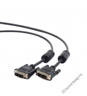 Кабель DVI-D dual link Gembird/Cablexpert CC-DVI2-BK-10, 25M/25M, 3.0м, черный, экран, феррит.кольца