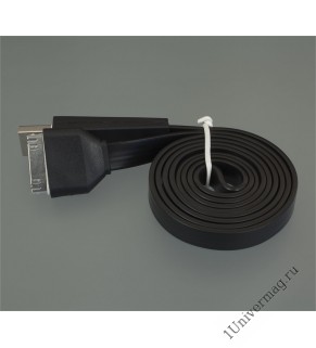 USB кабель Pro Legend плоский Iphone 4, 30 pin, 1м, чёрный