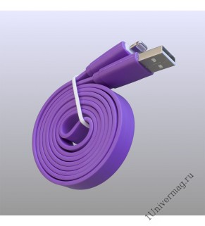 USB кабель Pro Legend плоский Iphone 5, 6s, 8 pin, 1м,  фиолетовый