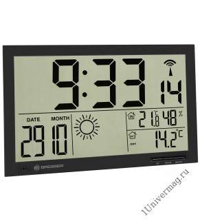 Метеостанция (настенные часы) Bresser MyTime Jumbo LCD, черная