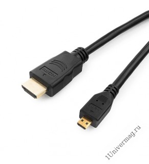 Кабель HDMI-microHDMI Gembird/Cablexpert CC-HDMID-6, v1.3, 19M/19M, 1.8м, черный, позол.разъемы, экр