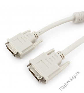 Кабель DVI-D dual link Gembird/Cablexpert CC-DVI2-10M, 25M/25M, 10м, экран, феррит.кольца, пакет (20