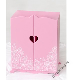 Игрушка детская: шкаф с дизайнерским цветочным принтом (коллекция "Diamond princess" розовый).