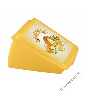 Контейнер для сыра с декором 135x120x75 мм (желтый)